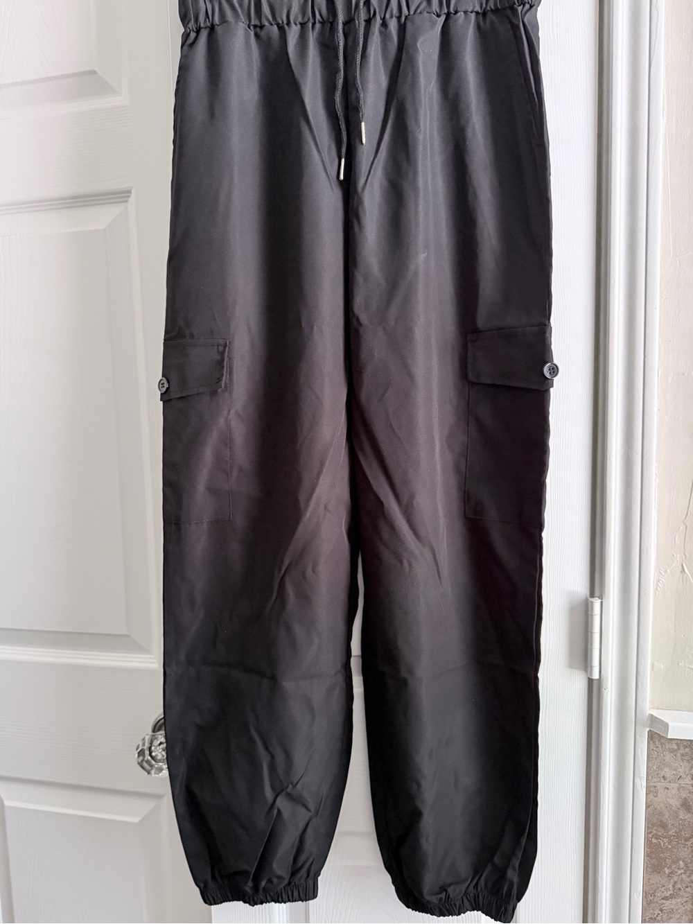 Lightweight Dressy Black Cargo Joggers, NWOT,
